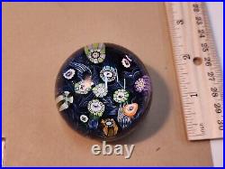 Perthshire Spaced Silhouette & Complex Millefiori WithBlue Lace Ground Paperweight