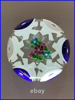 Perthshire glass paperweight Double Overlay Vintage Signed