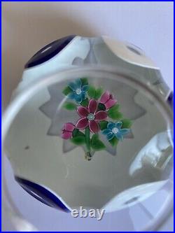 Perthshire glass paperweight Double Overlay Vintage Signed