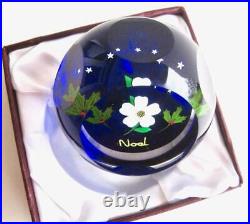 Perthshire1987 Christmas Rose Deep Blue Noel Paperweight Art Glass Box Ltd Ed