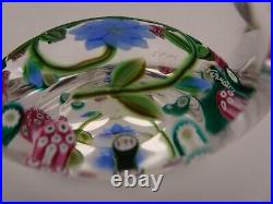Peter Holmes 1997 Selkirk Faceted Blue Double Clematis Paperweight Scotland