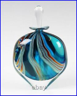 Peter Layton studio glass Cascade pattern perfume bottle and stopper, signed