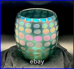 Philabaum Reptilian Studio Art Glass Iridescent Vase It Glows
