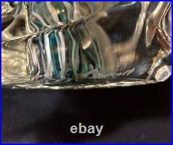 R. Garrett Signed Large Art Glass Dichroic Paperweight Controlled Bubbles B-268