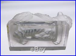 R. Lalique Chat Paperweight 1162 Cat Figurine c. 1929 French Art Glass Rare Rene