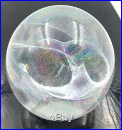 R. W. Stephan 1991 Hand Blown 3 VORTEX Iridescent Studio Art Glass Paperweight