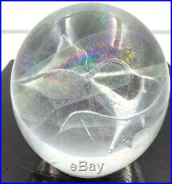R. W. Stephan 1991 Hand Blown 3 VORTEX Iridescent Studio Art Glass Paperweight