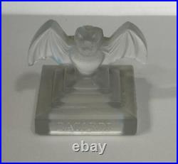 RARE BACARDI RUM RON LALIQUE GLASS ADVERTISING PAPERWEIGHT 1950s ART DECORATIVE