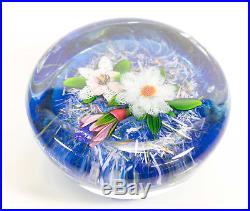RARE DELMO TARSITANO Flower Art Glass Paperweight Signed