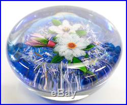 RARE DELMO TARSITANO Flower Art Glass Paperweight Signed