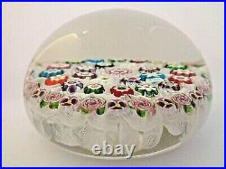 RARE PARABELLE Glass Heart Roses de Clichy Concentric Millefiori Paperweight 5/5