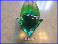 RARE glass cat paperweight FM Konstglas Ronneby Sweden signed Orig. Sticker