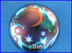 REDUCED! Vtg. SMYERS STUDIOS PAPERWEIGHT Blues, Crescent Moon, Stars, 3,1978