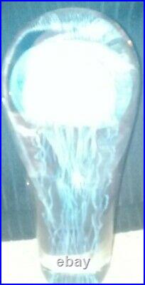 RICHARD SATAVA Large Moon Jellyfish Art Glass Sculpture almost 7 tall