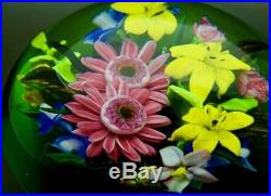 RICK AYOTTE Colorful Various Flowers Glass LT ED 03 Paperweight, Apr 2.5Hx4W