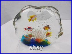 Ragazzi Signed Murano Blown Glass Large Fish Aquarium Paperweight withLabel