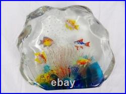 Ragazzi Signed Murano Blown Glass Large Fish Aquarium Paperweight withLabel