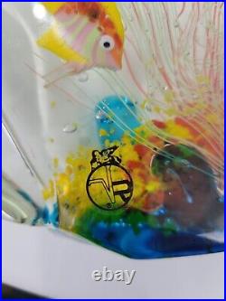 Ragazzi Signed Murano Blown Glass Large Fish Aquarium Paperweight withLabel