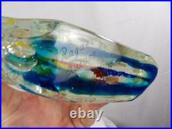 Ragazzi Signed Murano Blown Glass Large Fish Aquarium Paperweight withLabel