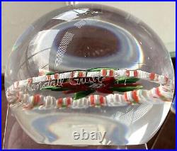 Randall Grubb Faceted 3 Flower Poinsettia Cut Glass Paperweight 1994 art glass