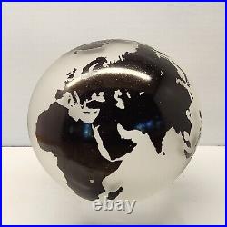 Rare 6 Correia Art Glass Satin Etched Globe Signed and Numbered Paperweight