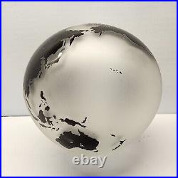 Rare 6 Correia Art Glass Satin Etched Globe Signed and Numbered Paperweight