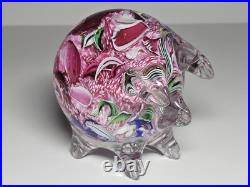 Rare Cape Cod Glass Works Bill Burchfield Scramble Glass Pig Paperweight 1993