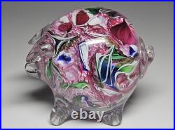 Rare Cape Cod Glass Works Bill Burchfield Scramble Glass Pig Paperweight 1993