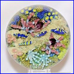 Rare HUGE Spectacular CATHY RICHARDSON Fish & Coral AQUARIUM Glass PAPERWEIGHT