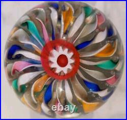 Rare Murano Fratelli Toso Pedestal Millifiori Ribbon Swirl Glass Mushroom Italy