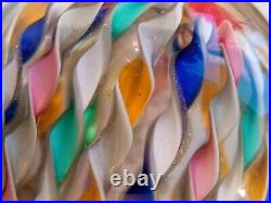 Rare Murano Fratelli Toso Pedestal Millifiori Ribbon Swirl Glass Mushroom Italy