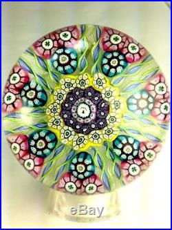 Rare PERTHSHIRE Millefiori Thistle FLower PAPERWEIGHT Canes & Twists 1975P