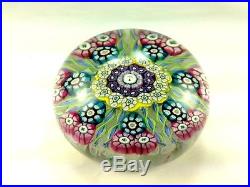 Rare PERTHSHIRE Millefiori Thistle FLower PAPERWEIGHT Canes & Twists 1975P