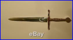 Rare Vintage Steuben Crystal Excalibur Paperweight & Sterling Silver 18k Sword