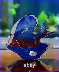 Rare Vtg Josef Marcolin Angel Fish Art Glass Paperweight Handblown Signed MCM EC