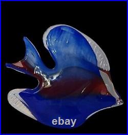 Rare Vtg Josef Marcolin Angel Fish Art Glass Paperweight Handblown Signed MCM EC