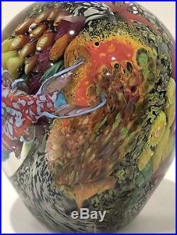 Rare and Hard To Find Peter Raos Signed Art Glass Underwater Paperweight 2001