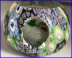 Really unusual, lovely John Deacons 2003 millefiori overlaid paperweight 782