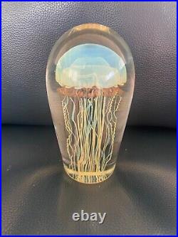 Richard Satava Moon Jellyfish Glass Paperweight Signed & Numbered 5.75 Tall