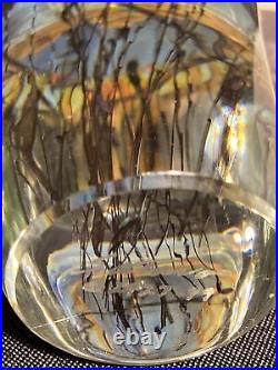 Richard Satava Moon Jellyfish Sculpture Art Glass Paperweight 6.5 Tall