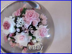 Rick Ayotte Paperweight Art Glass 3.5 inch LE 25 2000 Tranquility Bouquet Roses
