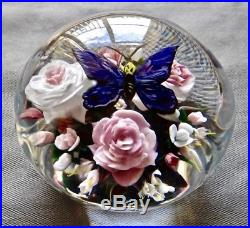 Rick Ayotte Paperweight Magnum Unique Tranquility Bouquet W Butterfly 4
