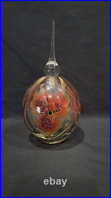 Robert Eickholt Flower Art Glass Paperweight Perfume Bottle
