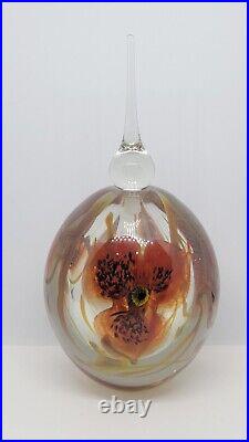 Robert Eickholt Flower Art Glass Paperweight Perfume Bottle