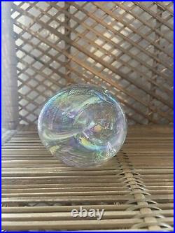 Robert Eickholt Iridescent Pinched Paperweight Signed 93 WMTP 4 1/2