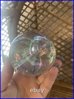 Robert Eickholt Iridescent Pinched Paperweight Signed 93 WMTP 4 1/2