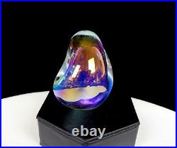 Robert Eickholt Signed Art Glass Iridescent Pinched 2 5/8 Paperweight 1994