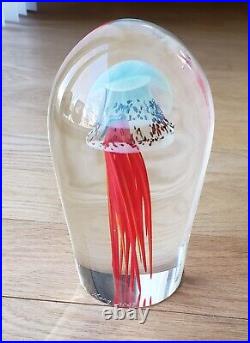 Rollin Karg Abstract Paperweight Art Glass Sculpture JELLYFISH PAPERWEIGHT 2009