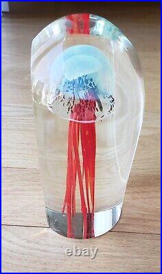 Rollin Karg Abstract Paperweight Art Glass Sculpture JELLYFISH PAPERWEIGHT 2009