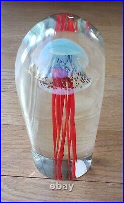 Rollin Karg Abstract Paperweight Art Glass Sculpture JELLYFISH PAPERWEIGHT 2009